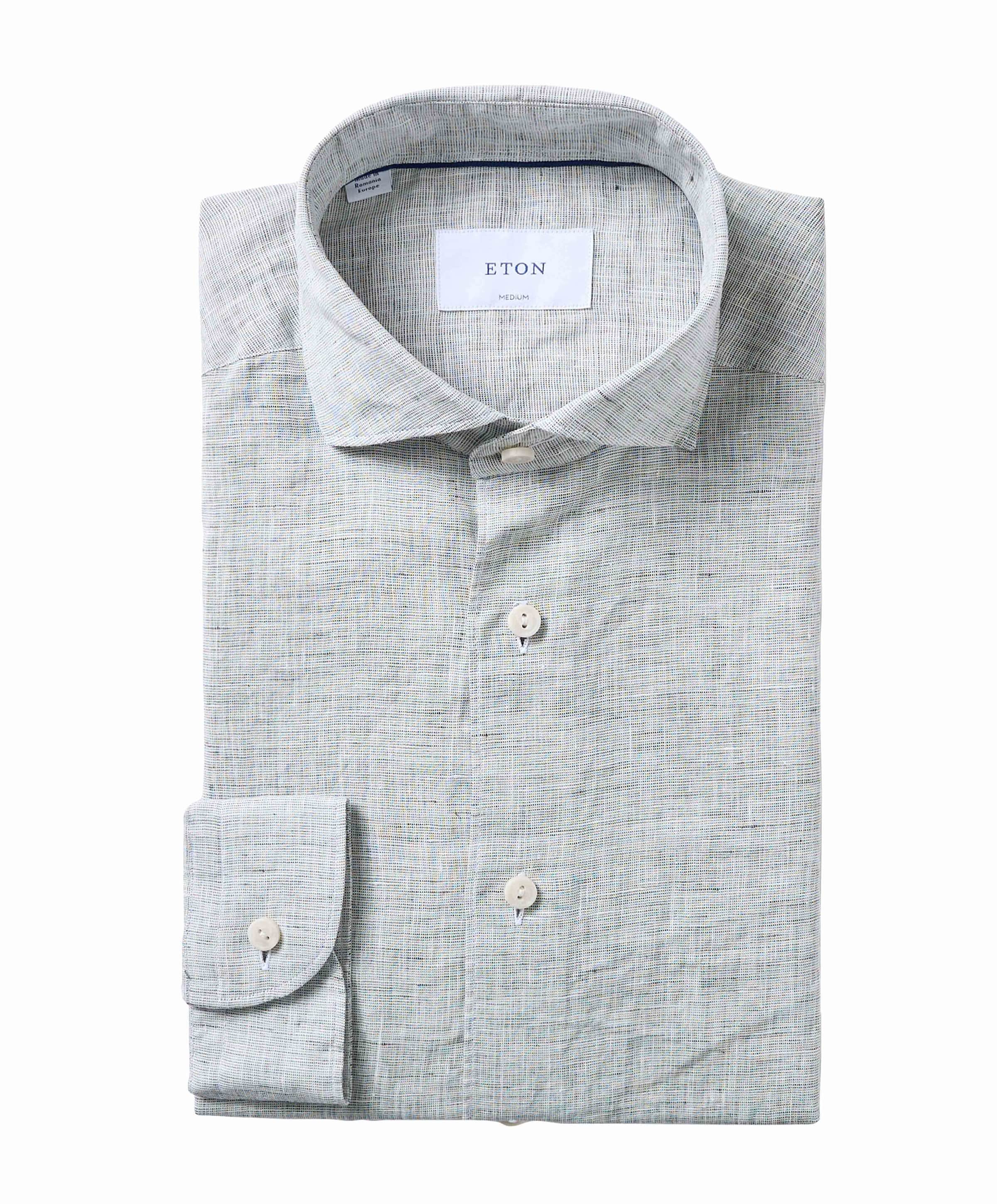 Heren overhemd lange mouw grijs