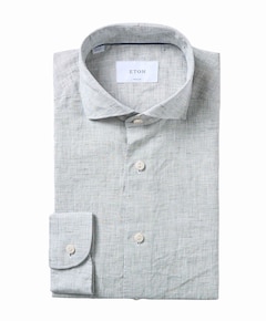 Heren overhemd lange mouw grijs