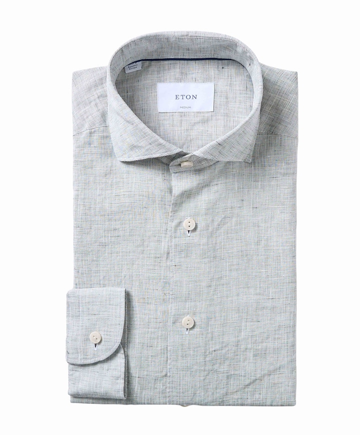 Heren overhemd lange mouw grijs