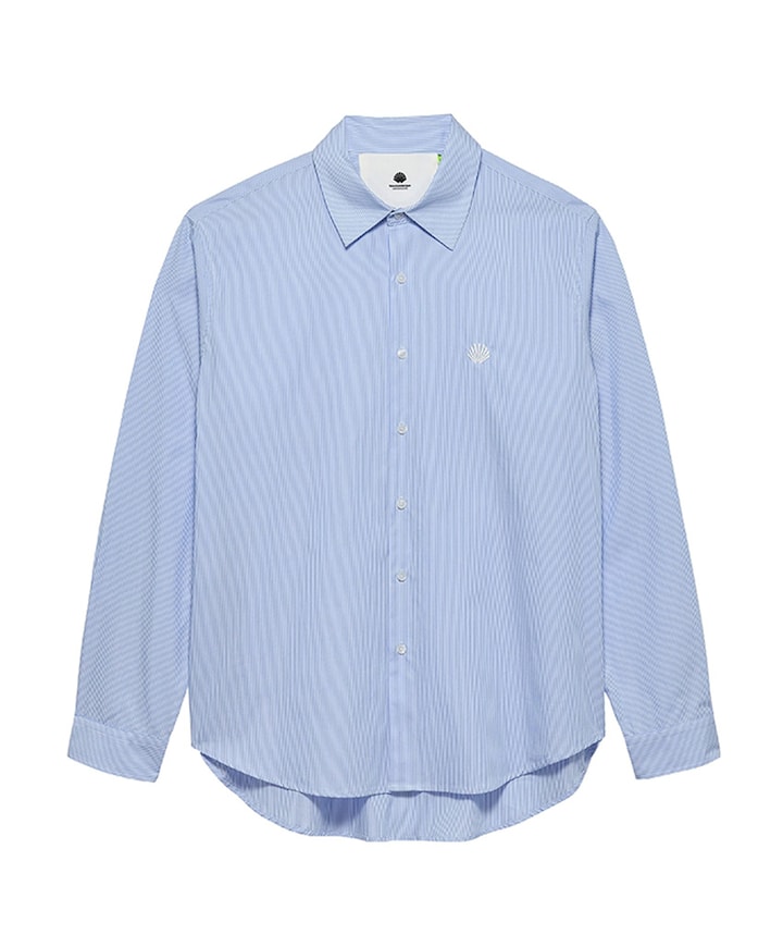 Heren overhemd lange mouw blauw