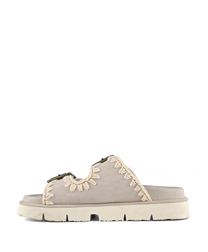 Bio sandal two buckles dames sandalen beige