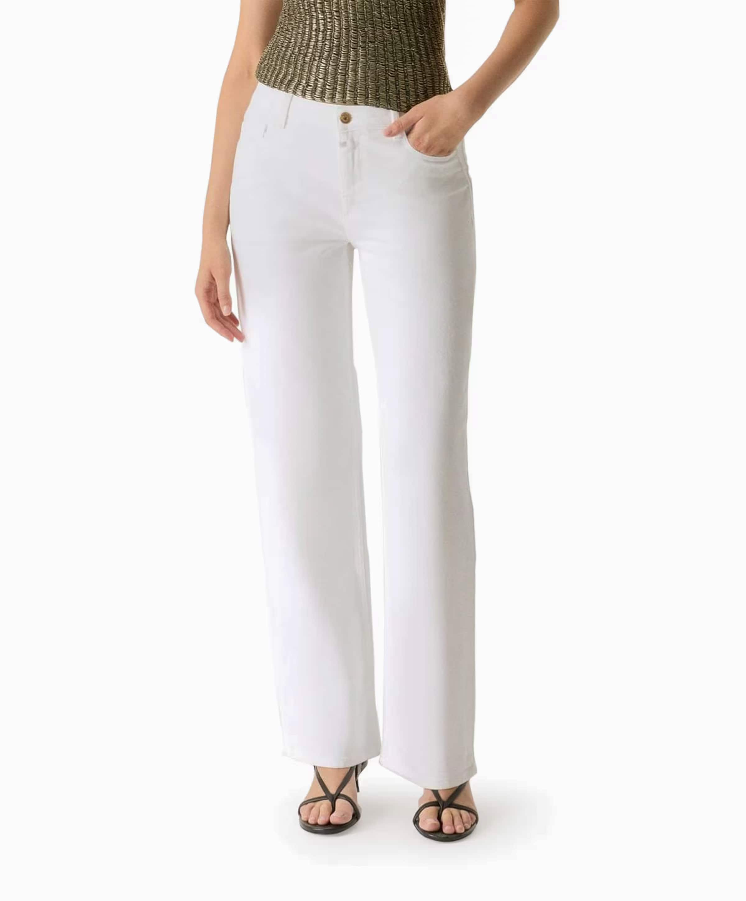 wide leg jeans dames jeans wit