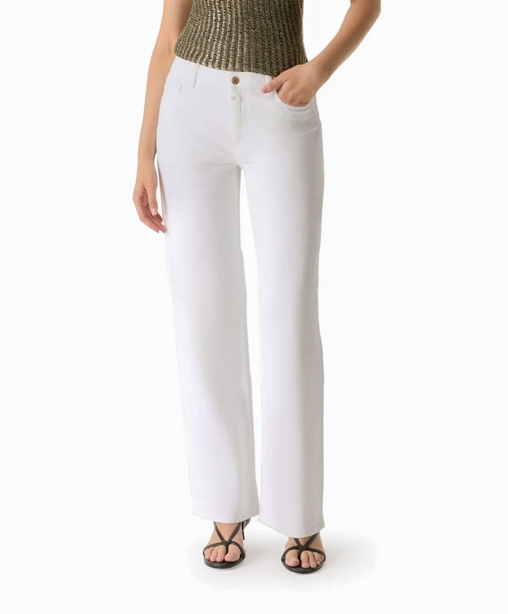 wide leg jeans dames jeans wit