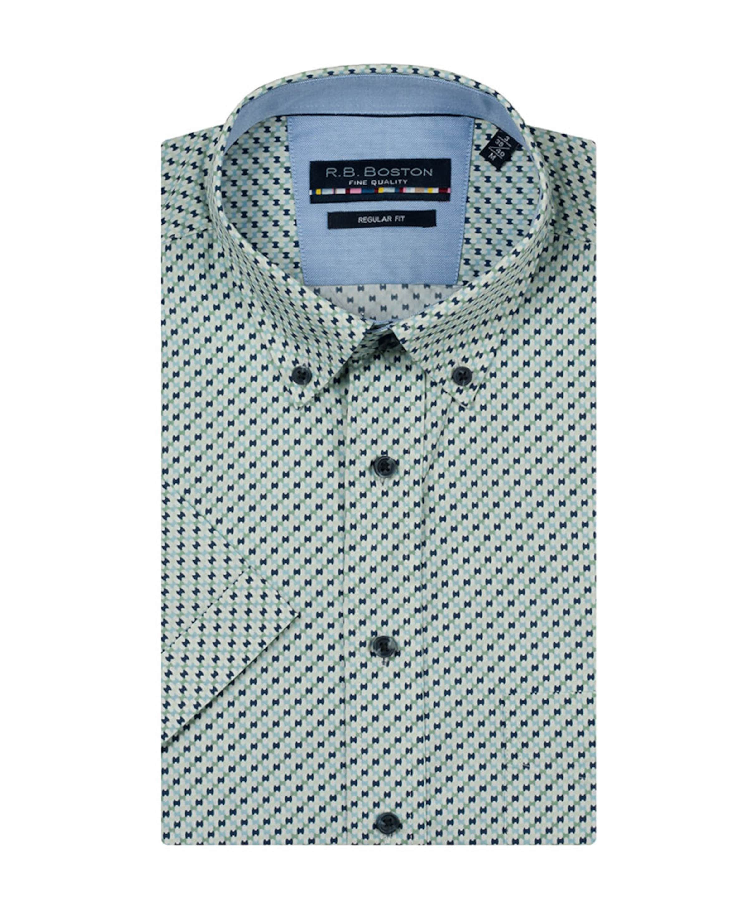 Heren overhemd korte mouw groen