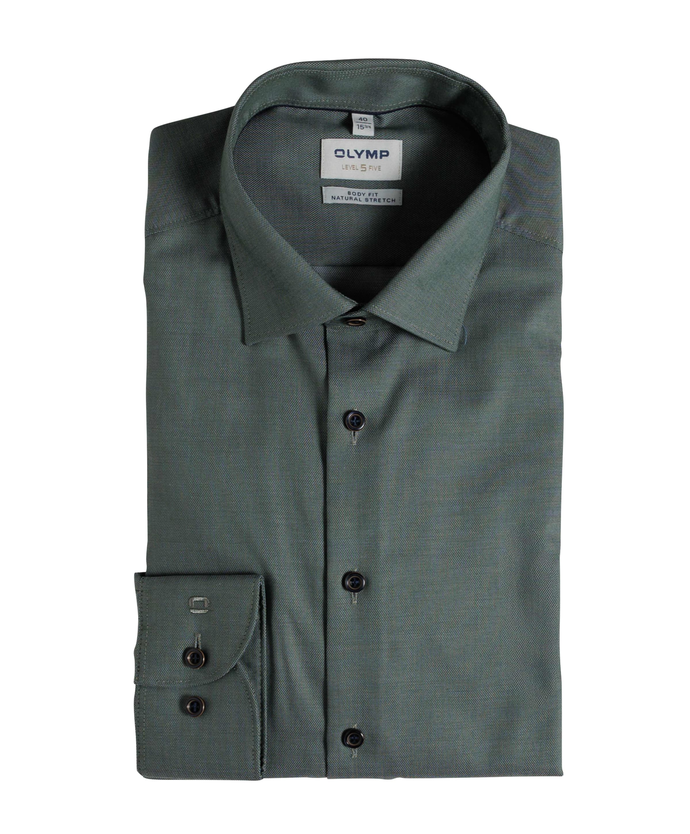 Heren overhemd lange mouw groen