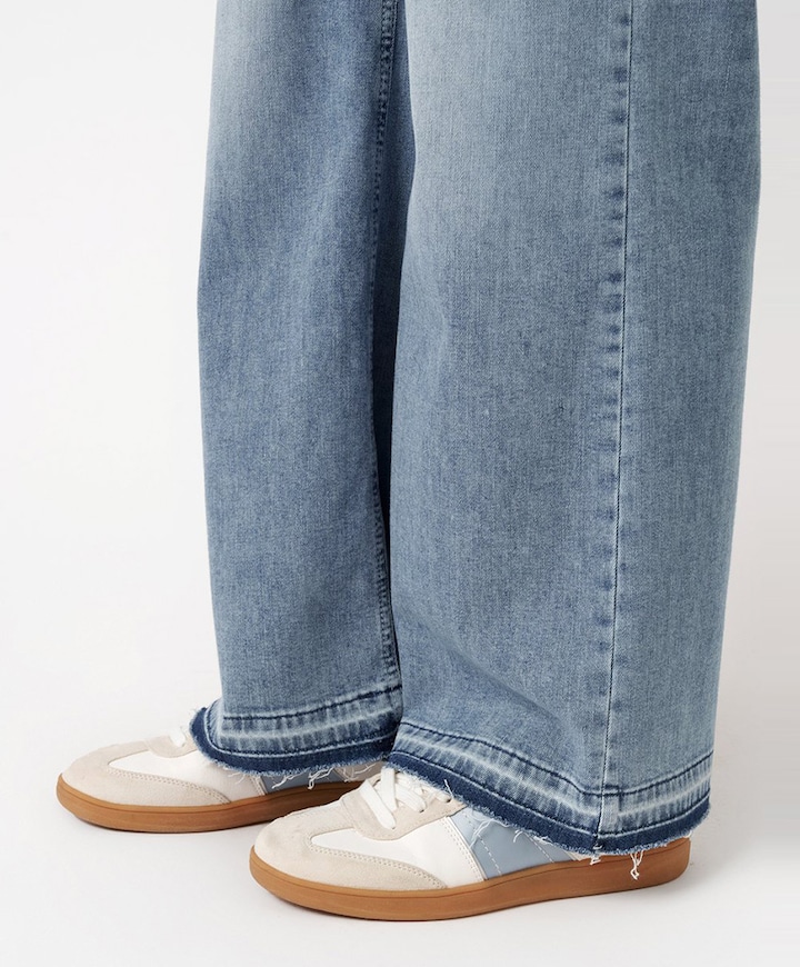 Audrey Wide Leg Palazzo dames jeans blauw