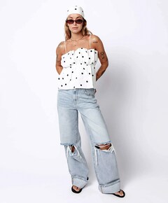 Dames top ecru