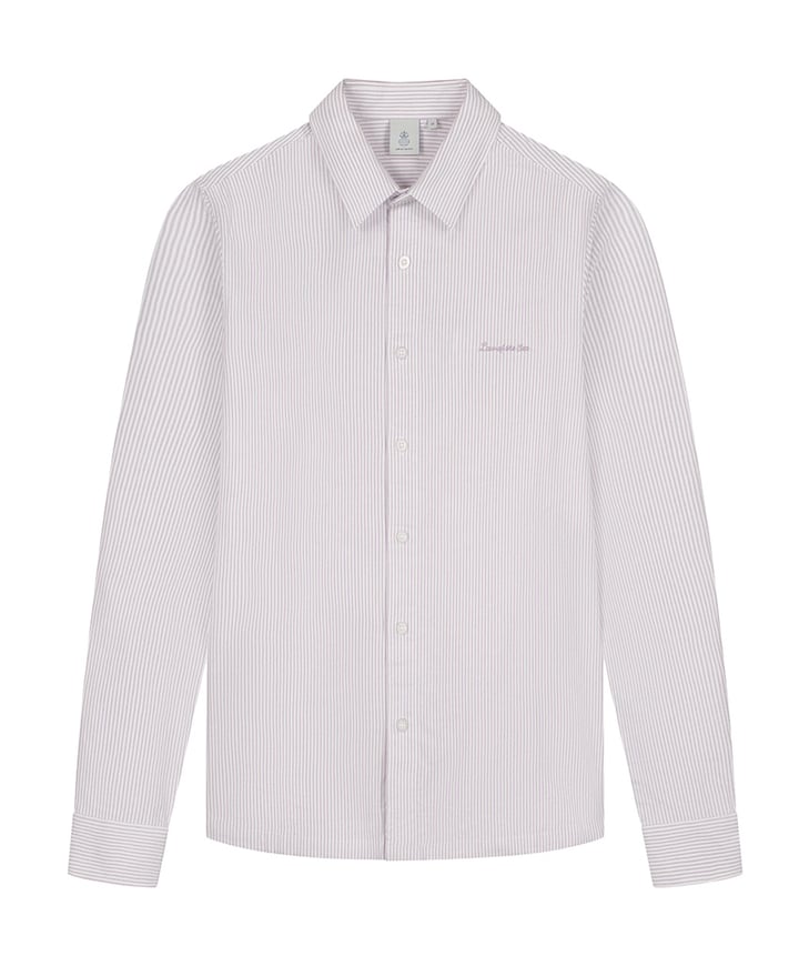 Heren overhemd lange mouw paars