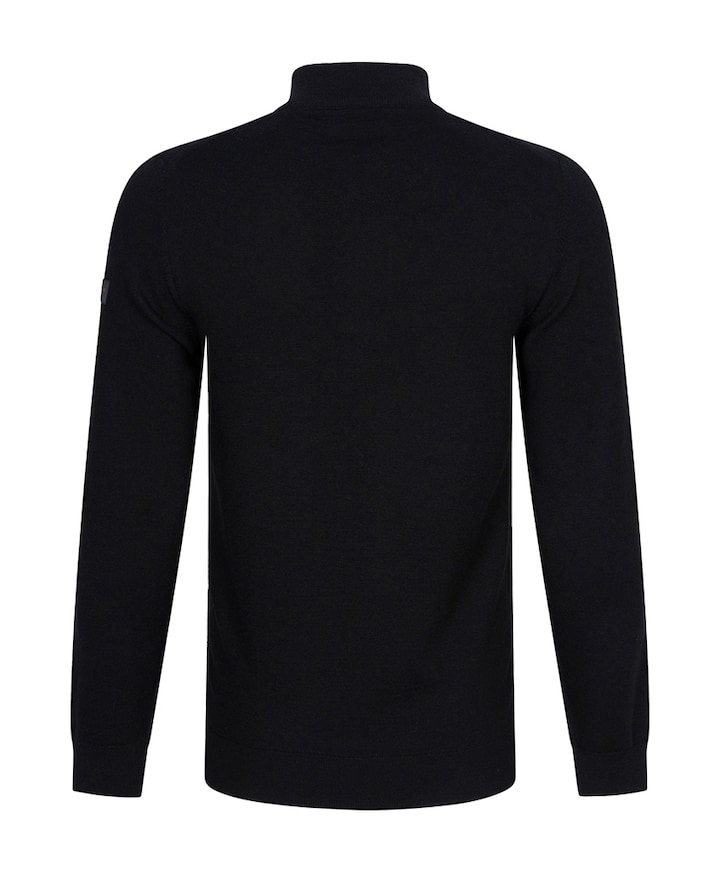 Heren trui met rits zwart