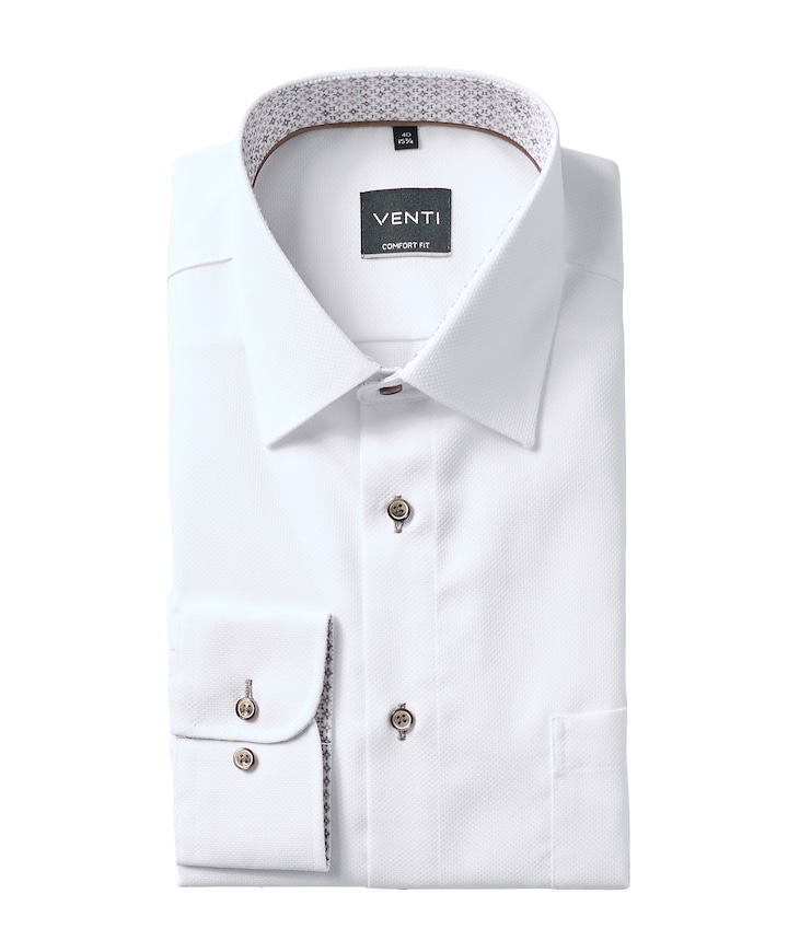 Heren overhemd lange mouw wit