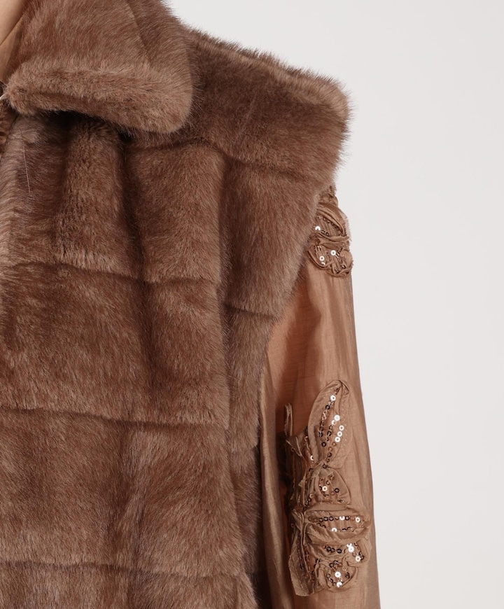 Dames gilet bruin