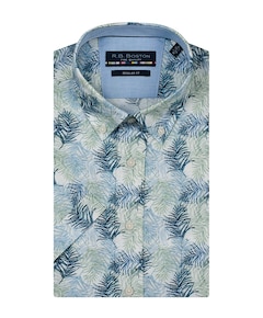 Heren overhemd korte mouw groen