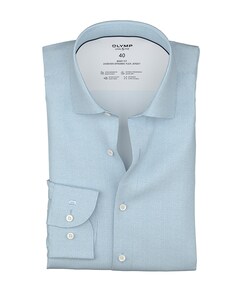 Heren overhemd lange mouw blauw