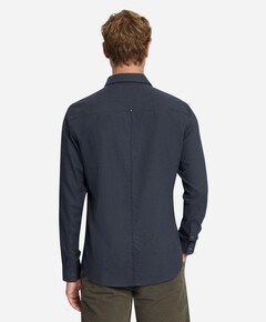 Heren overhemd lange mouw blauw