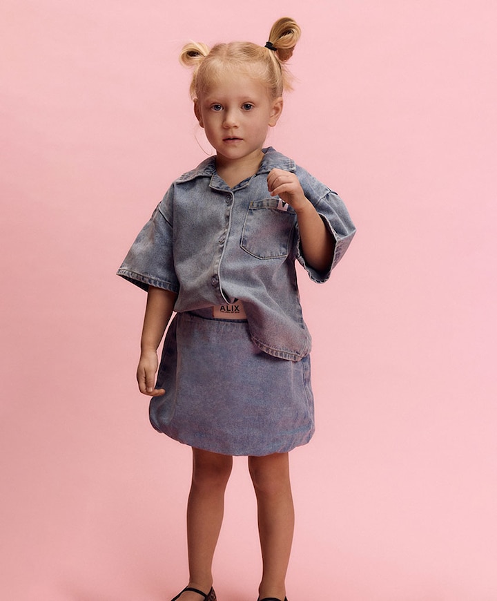 Uniseks blouse blauw