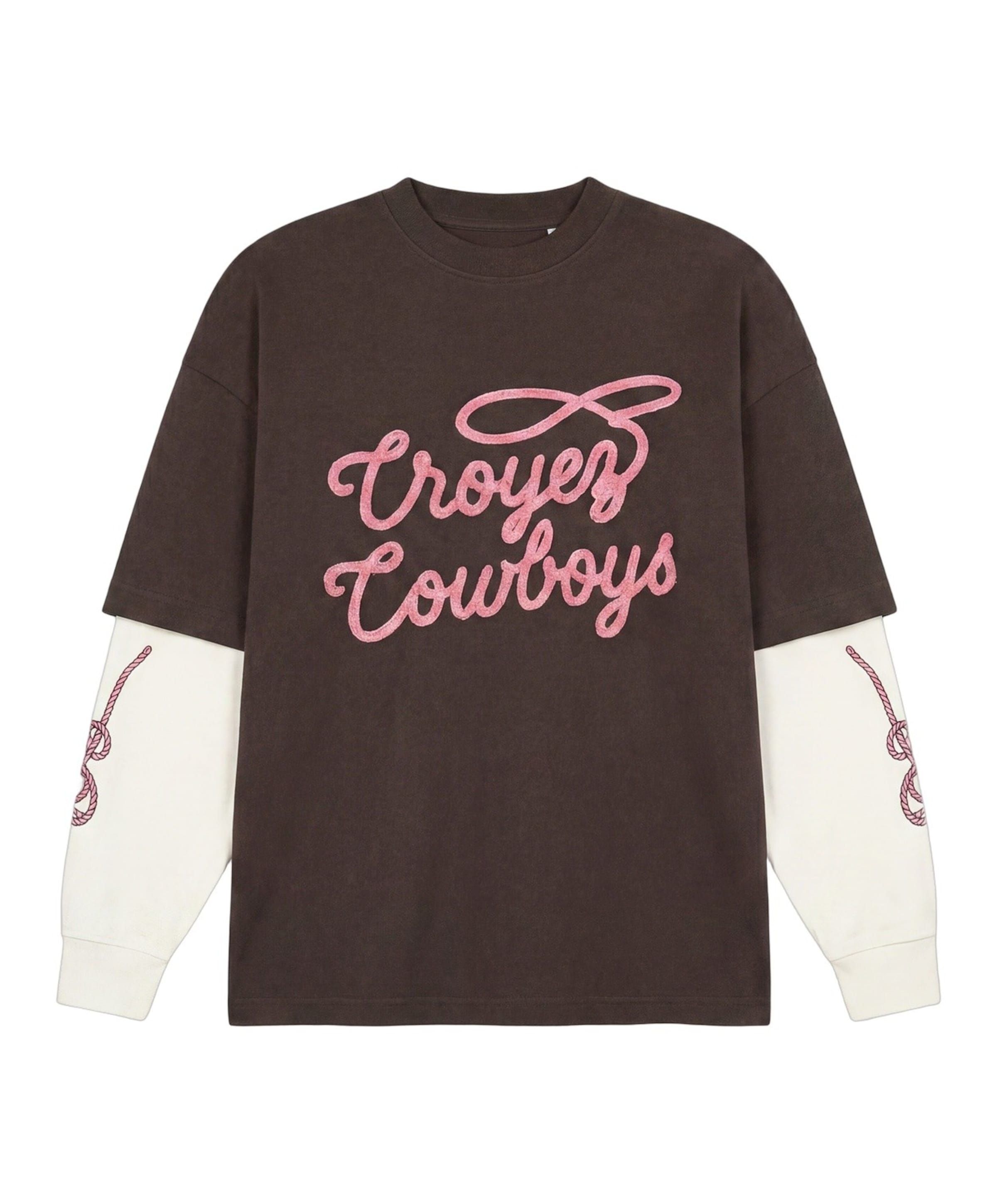 Heren longsleeve bruin