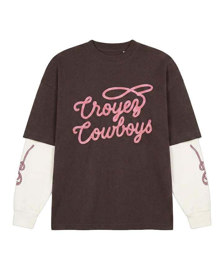 Heren longsleeve bruin