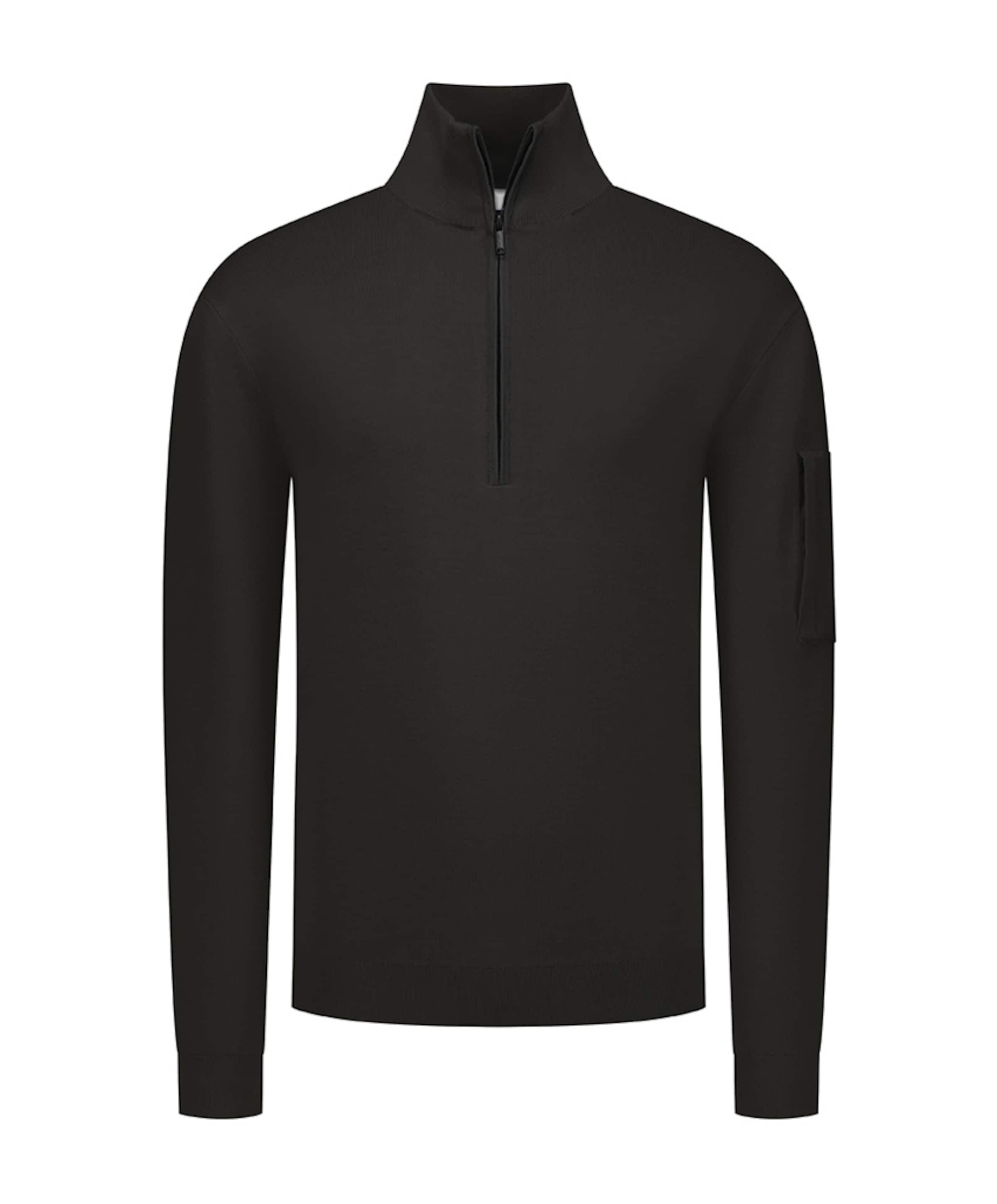 Heren trui met rits bruin