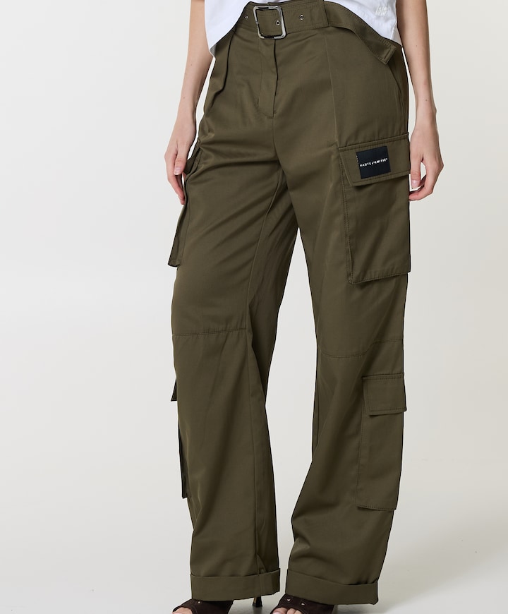 Rabi Cargo Pocket Tall dames broek groen