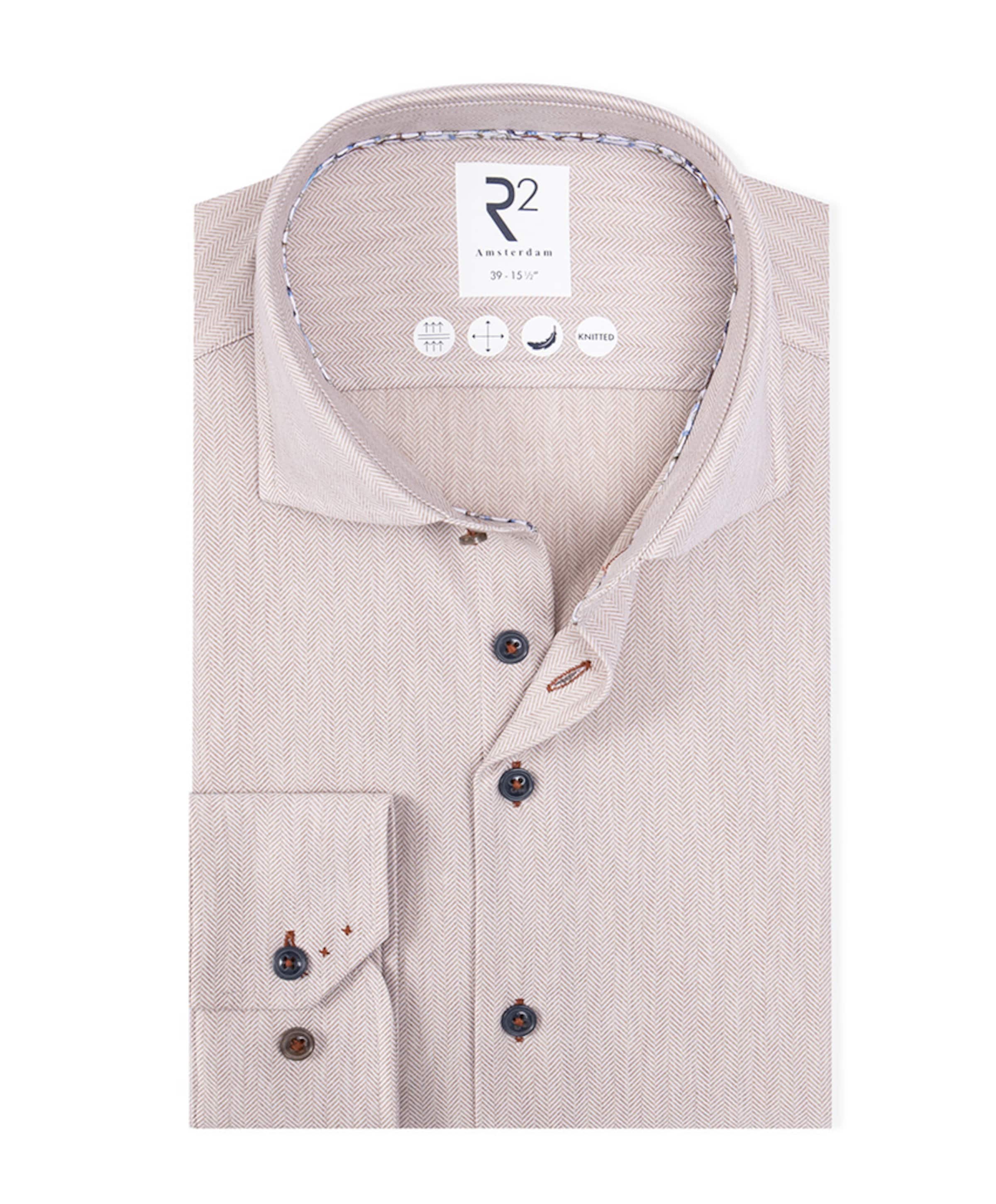 Overhemd extra lange mouw beige