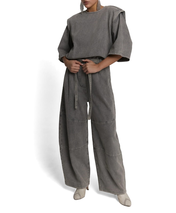 MONA dames jumpsuit grijs