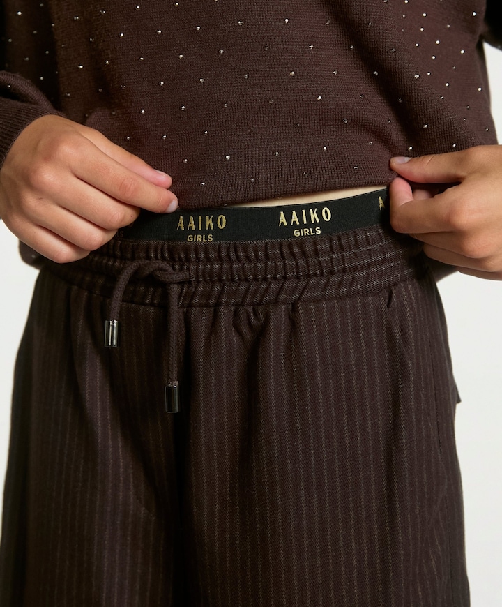ESILA PINSTRIPE VIS 350 G meisjes pantalon bruin
