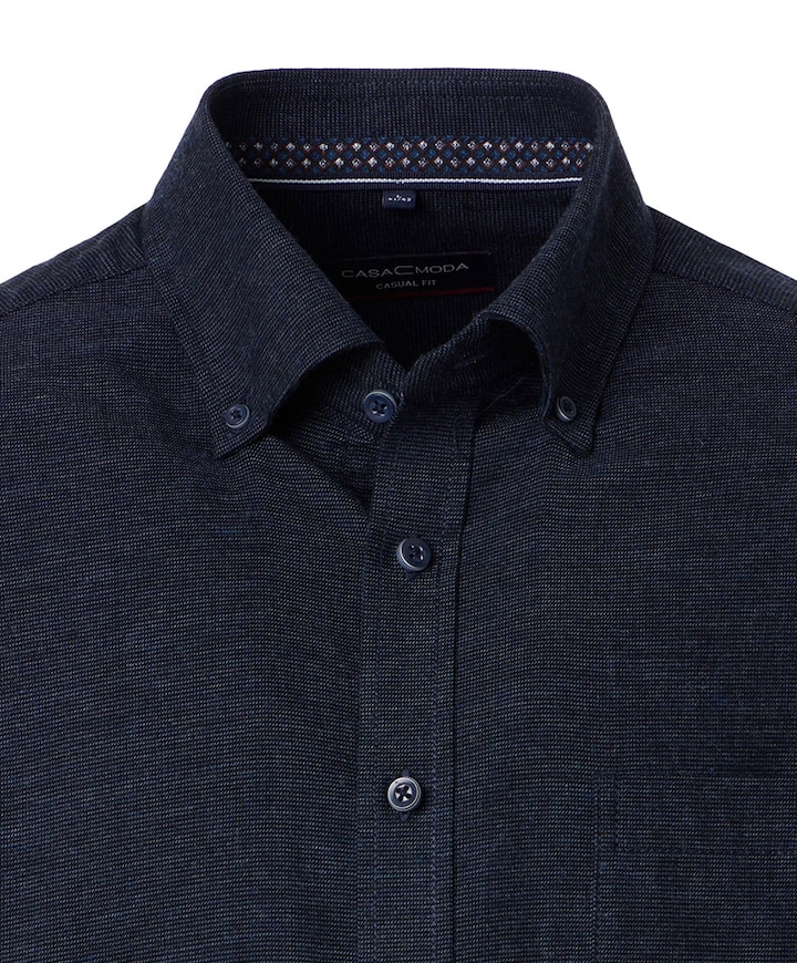 Heren overhemd lange mouw blauw