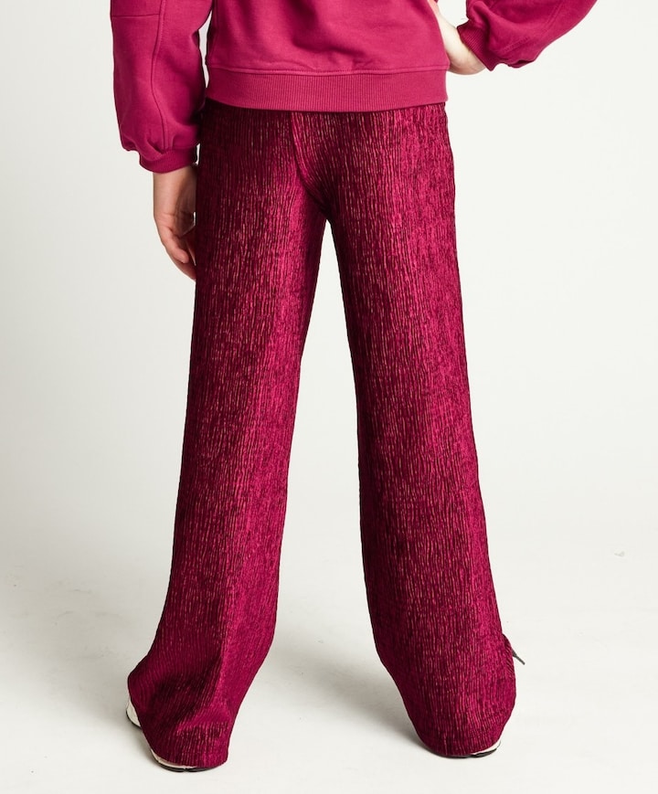 Little velvet wideleg meisjes broek bordeaux