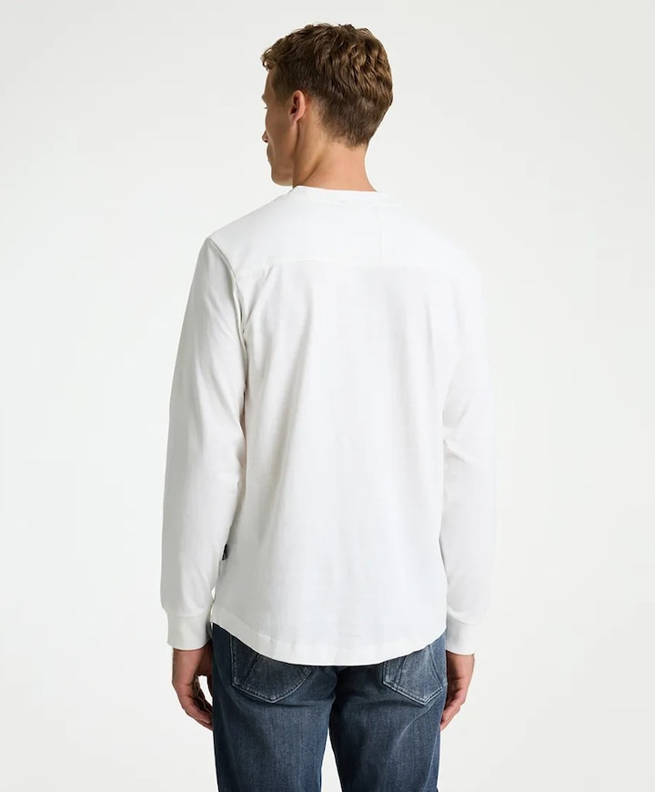Heren longsleeve ecru