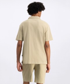 Overhemd korte mouw beige