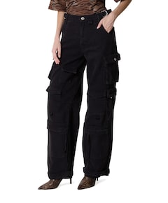 Franca Balloon Cargo dames jeans zwart