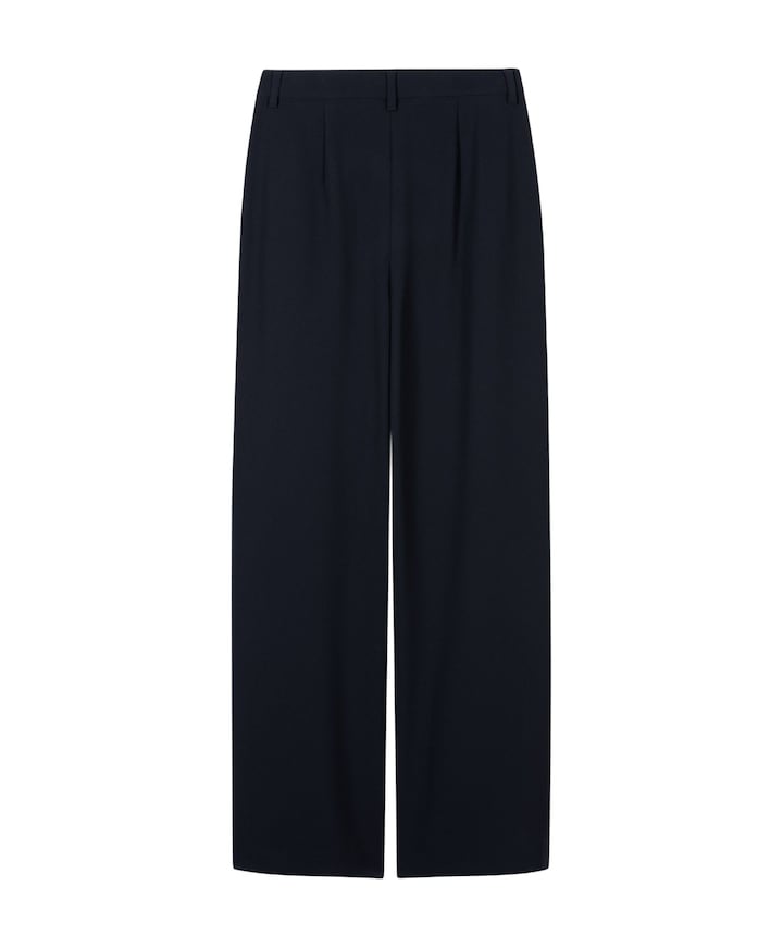 Wideleg mit Bundfalten dames broek blauw