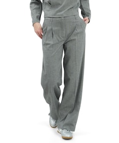 Zachte geweven broek met wijde dames broek grijs