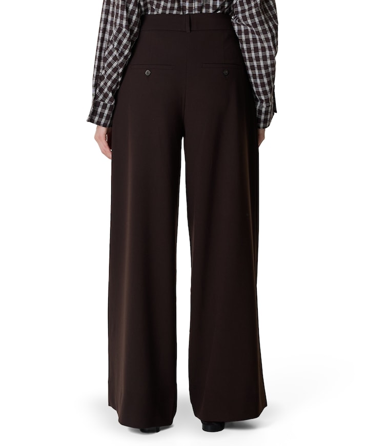 KARENFV 285 DARK BROWN MELANGE dames broek bruin