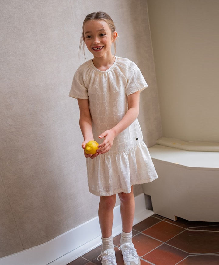 Meisjes jurk ecru
