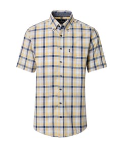 Heren overhemd korte mouw geel