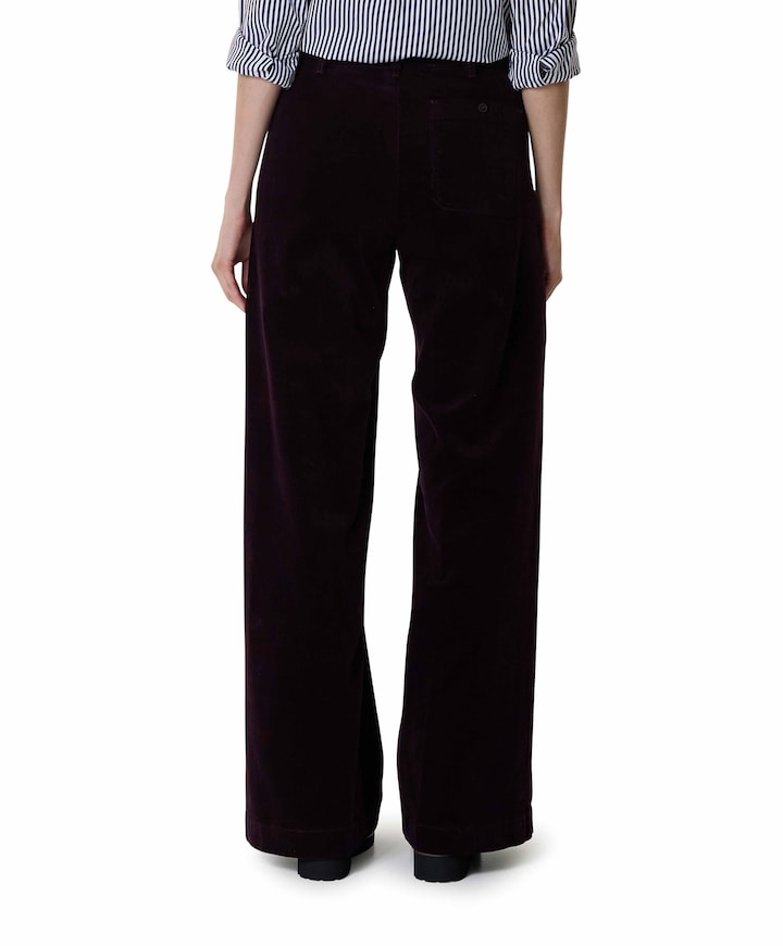 Woven Flare dames broek bordeaux