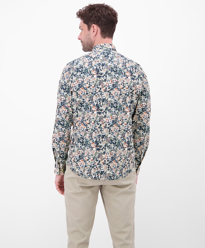 Heren overhemd lange mouw multicolor