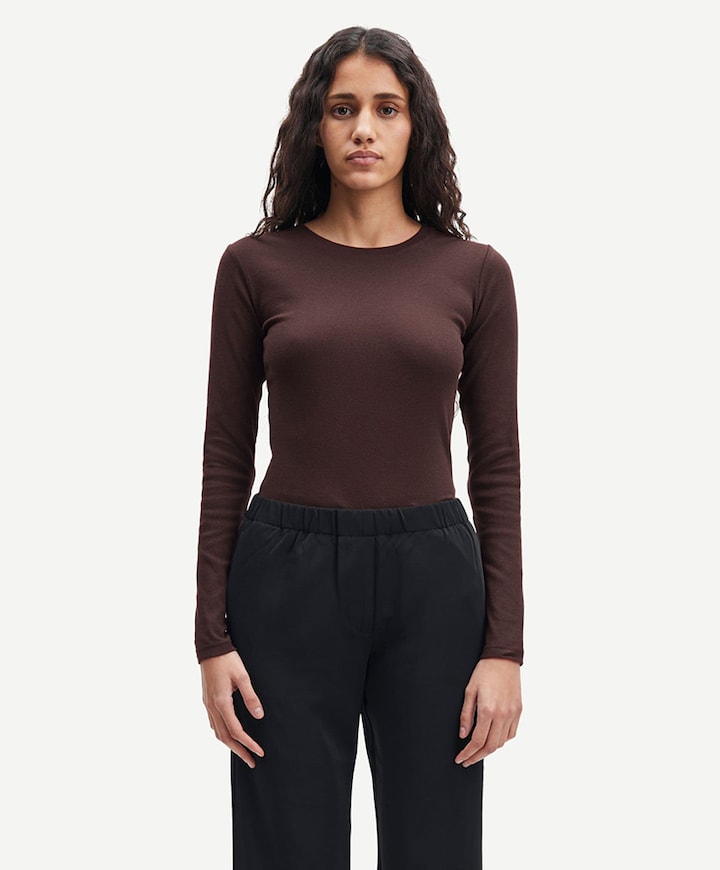 Dames longsleeve bruin