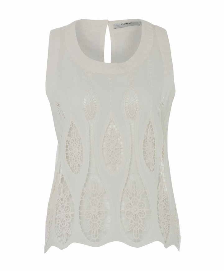 Dames top ecru