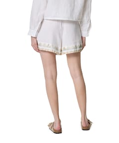 papyrus elastic waistband dames korte broek wit