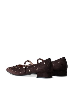 Annette dames ballerina's bruin