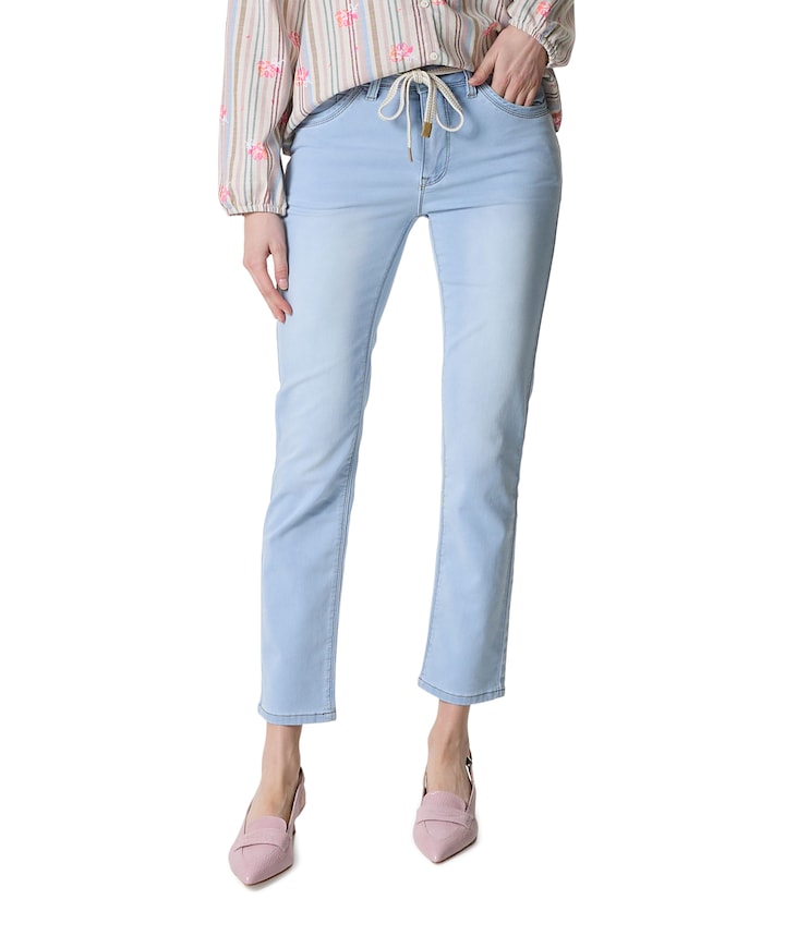 Roll-up dames jeans blauw