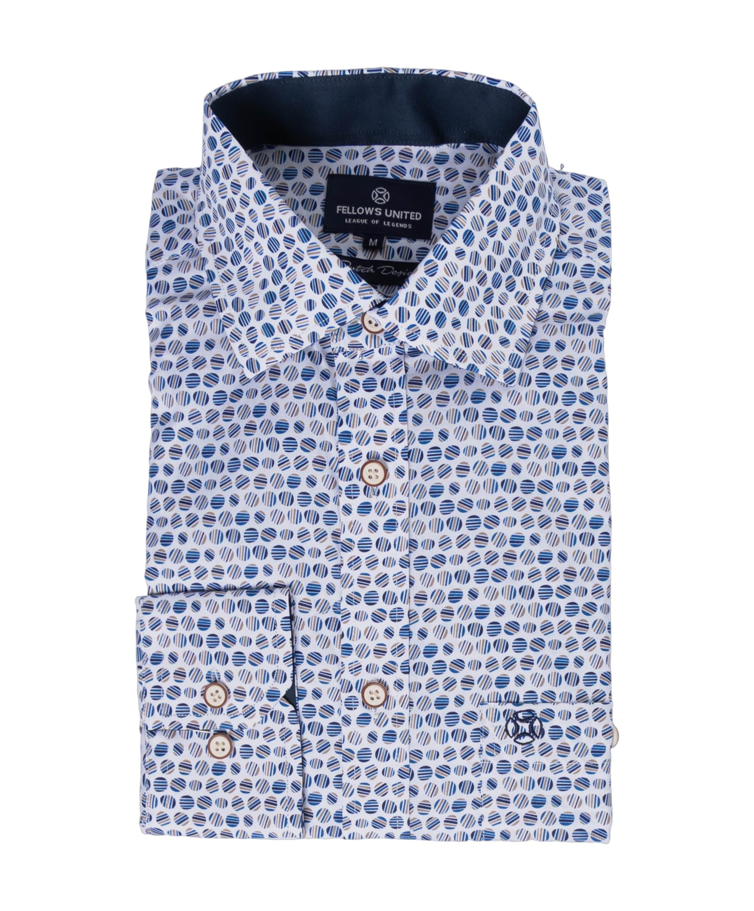 Heren overhemd lange mouw blauw