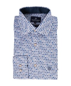 Heren overhemd lange mouw blauw