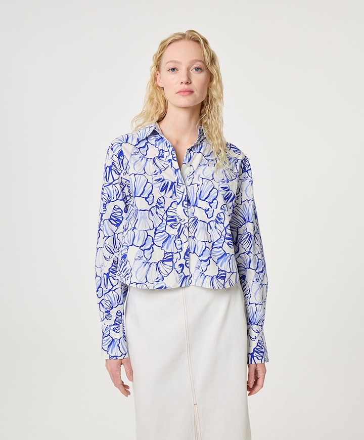 Dames blouse blauw