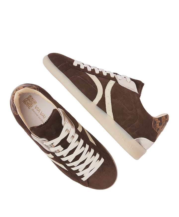 Nilla Khloe dames sneakers bruin