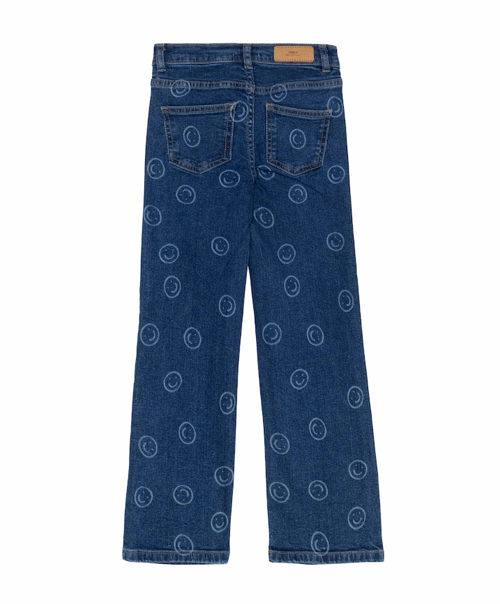 KOGJUICY REG WIDE SMILEY DNM CRO557 meisjes jeans blauw