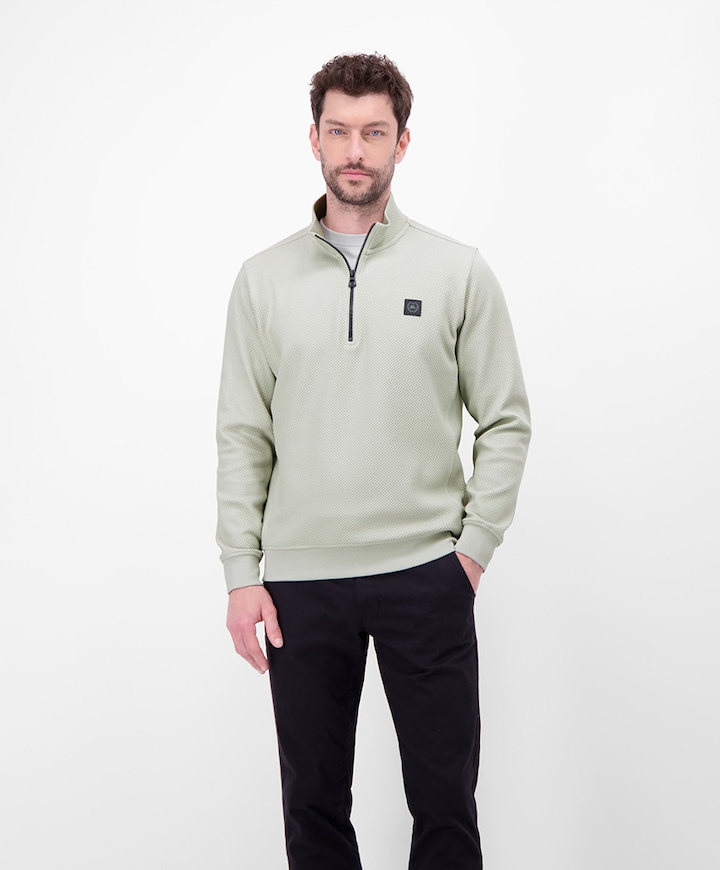 Heren trui met rits grijs