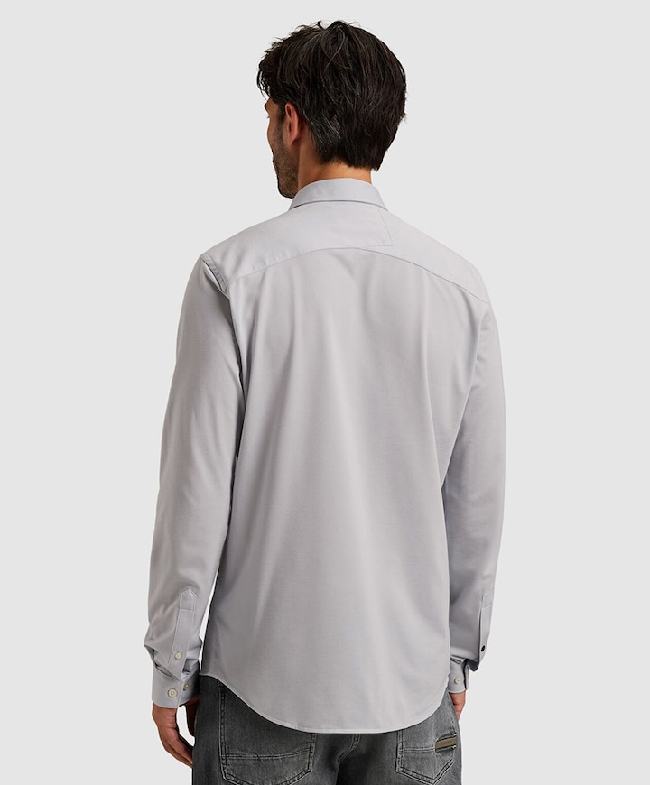 Heren overhemd lange mouw blauw